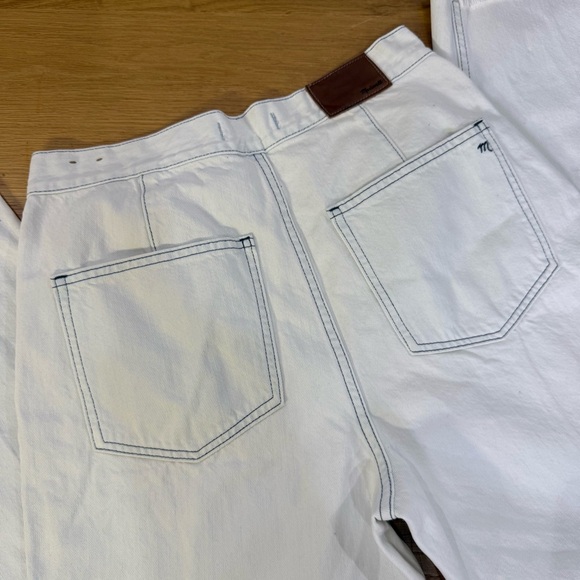 Madewell Tapered Wide Leg Frayed Crop High Rise Womens Jeans Size 28 light wash - Picture 4 of 12
